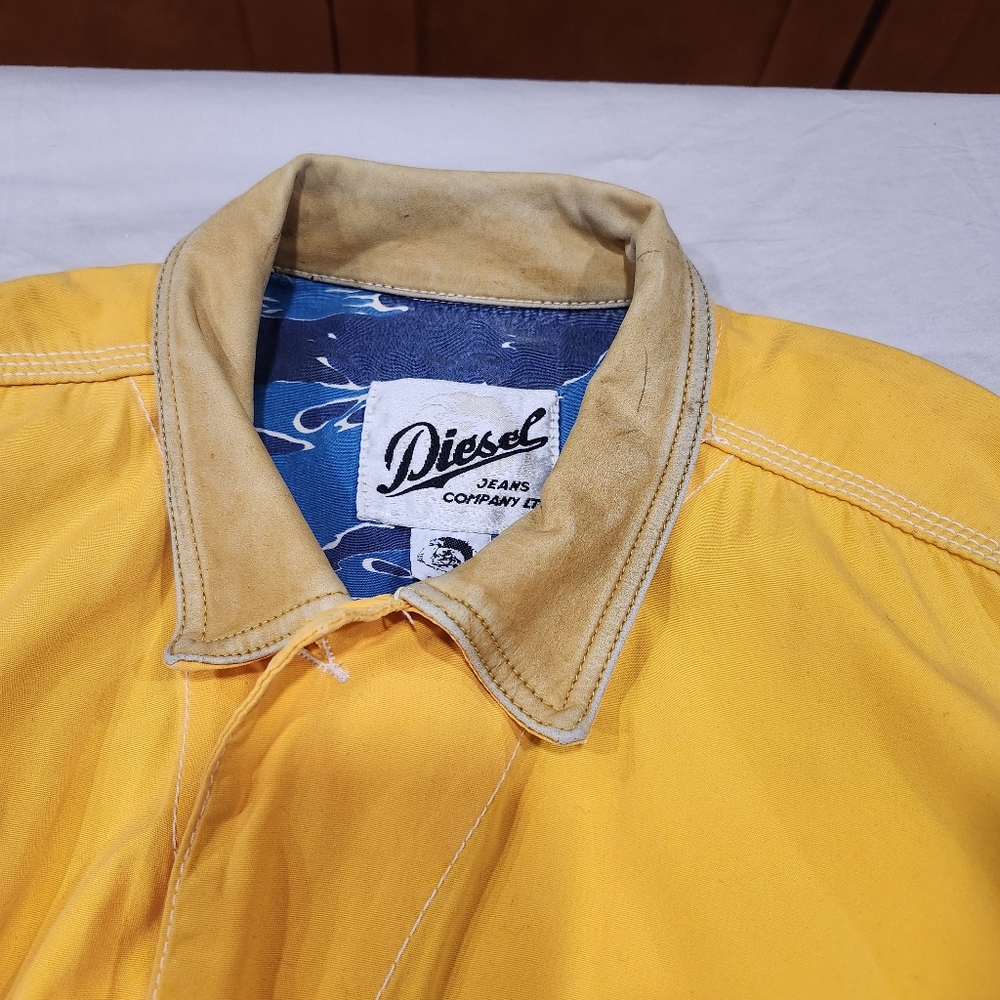 Vintage Diesel Italian Made Mens BomberJacket Leather Collar In Size XL - Picture 13 of 16